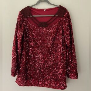Women’s Red Sequins Top